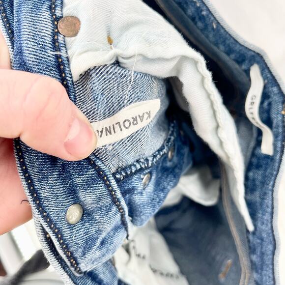 GRLFRND Karolina Mid Rise Straight Leg Slashed Jeans Womens Size 26 - Picture 8 of 9